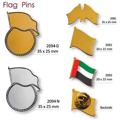 Flag Shape Pin Badges