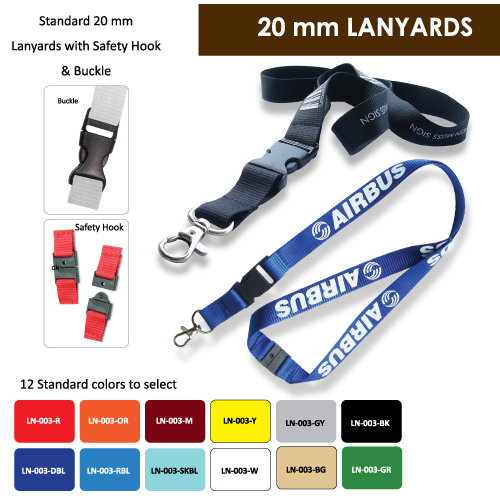 Premium Lanyards with Safety Hook & Buckle