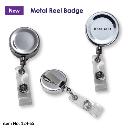 Steel Badge Reel with Branding for ID Cards