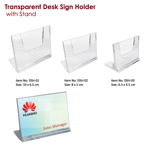 Transparent Desk Sign Holders