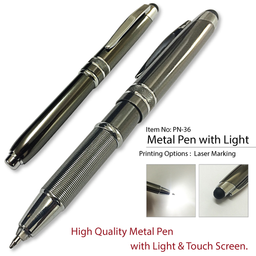 Metal Pens with Light and Touch Screen