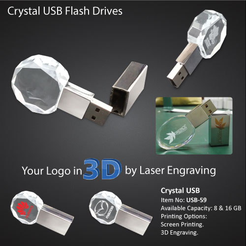 3D Crystal USB Flash Drives