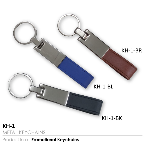 Metal Key chains with Leather Strap