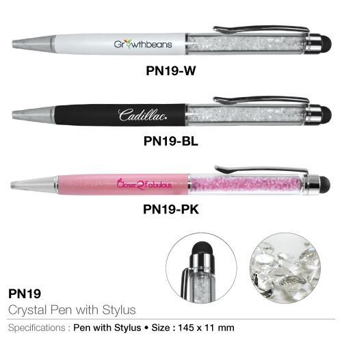 Stylus Metal Pens in Crystal PN19