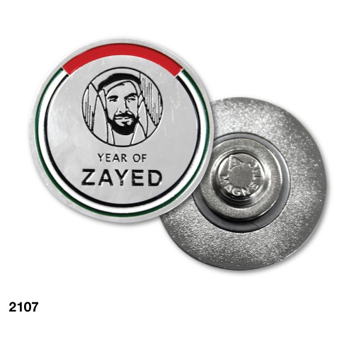 Year of Zayed Metal Badges Round Shape