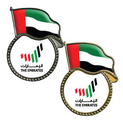 UAE Flag Metal Badges Gold and Silver