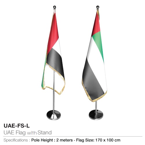 UAE Flag with Stand Large Size UAE-FS-L