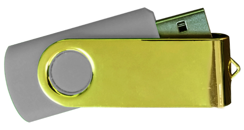 Mirror Shiny Gold Swivel USB 4GB - Grey